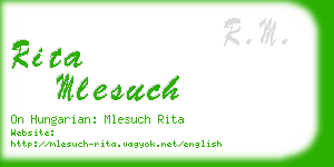 rita mlesuch business card